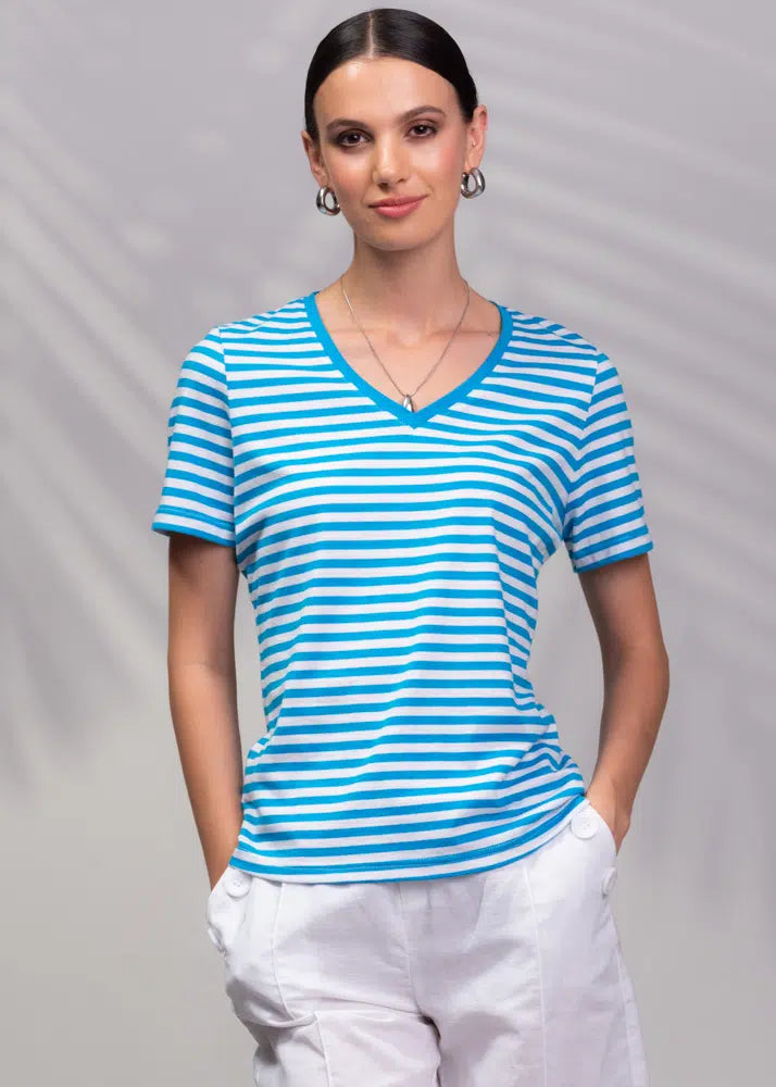 V-Neck Striped T-Shirt. Style ALSA45425