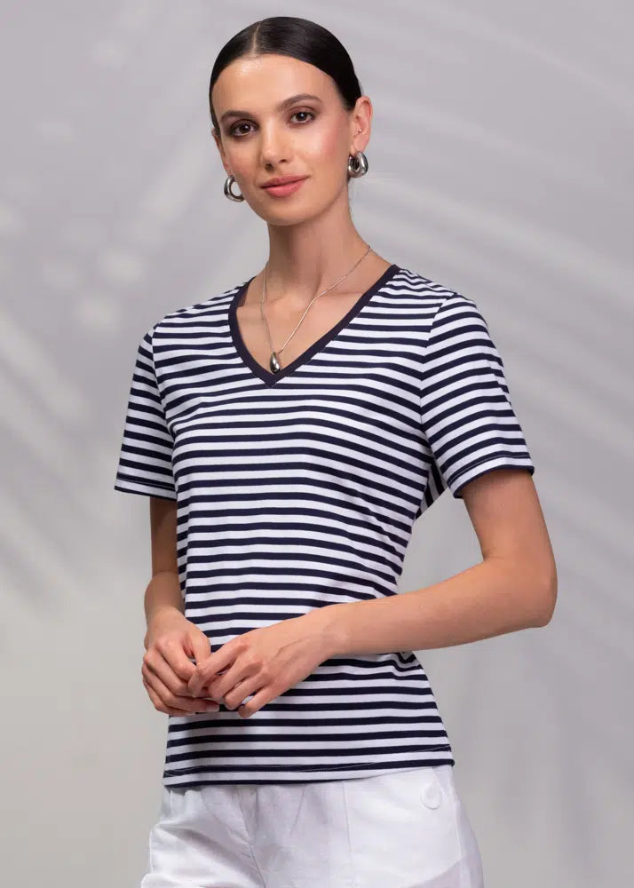 V-Neck Striped T-Shirt. Style ALSA45425