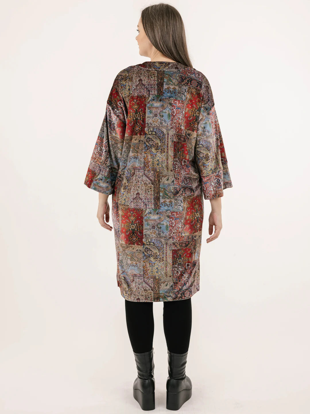 Long Velvet Open Front Cardigan. Style SHNP1821