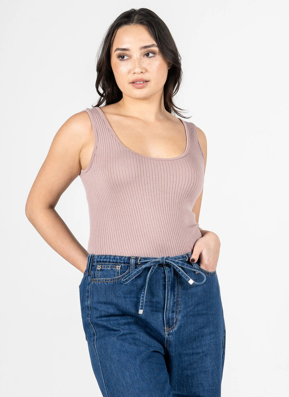 One Size Rib Knit Tank. Style CMCERT1212