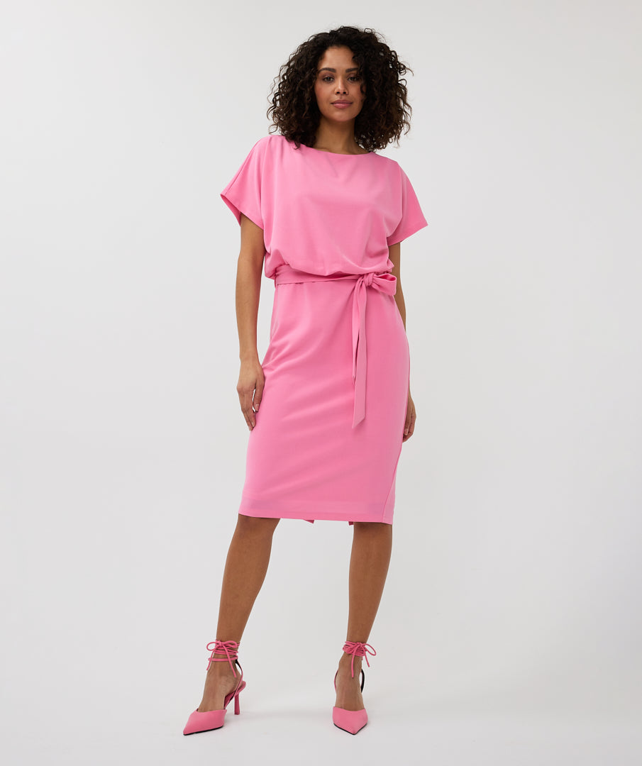 Boat Neck Tie Belt Dress. Style ESQSP2505011