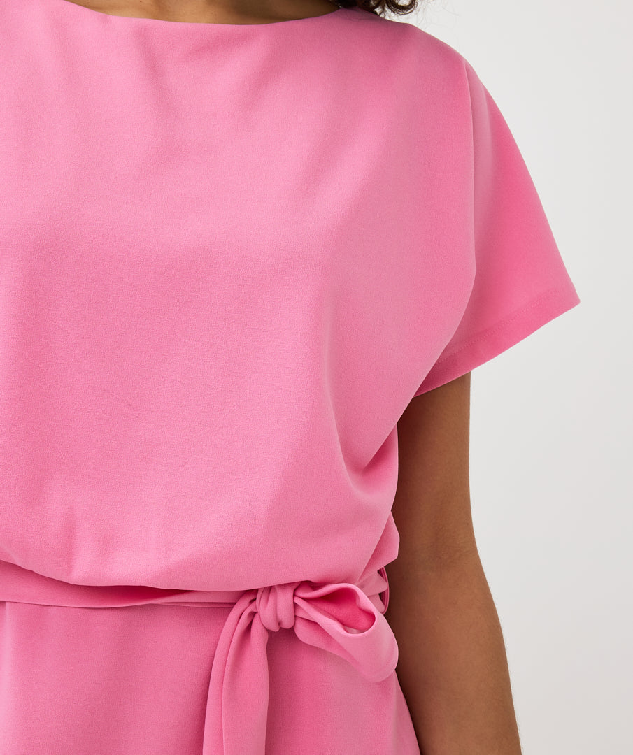 Boat Neck Tie Belt Dress. Style ESQSP2505011