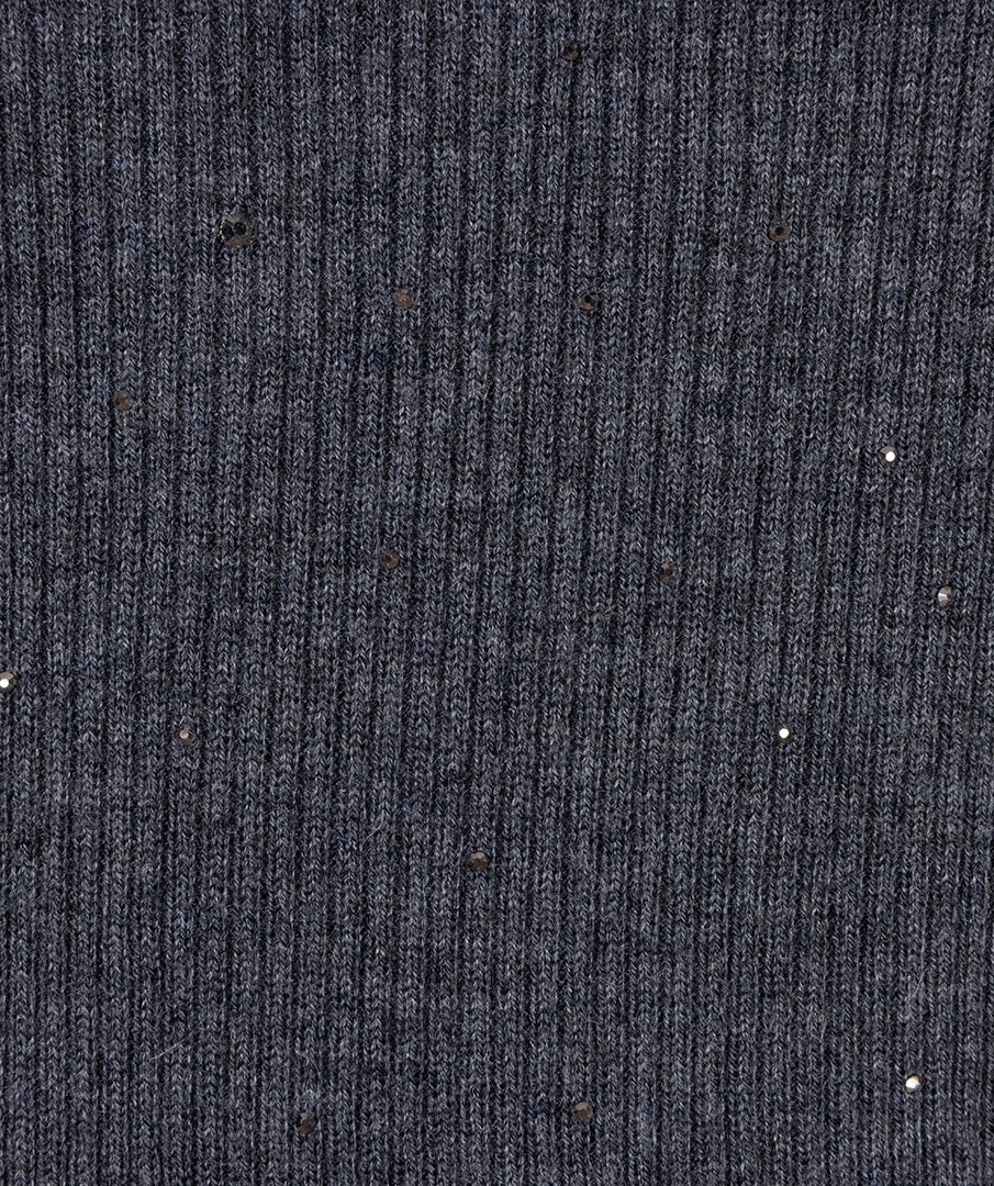 Short Sleeve Rhinestone Details Knit Top. Style ESQ02521