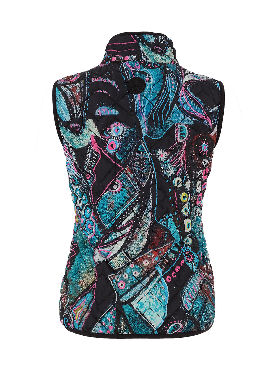 "Enchanted Island" Artist Print Puffer Vest. Style DOLC75822