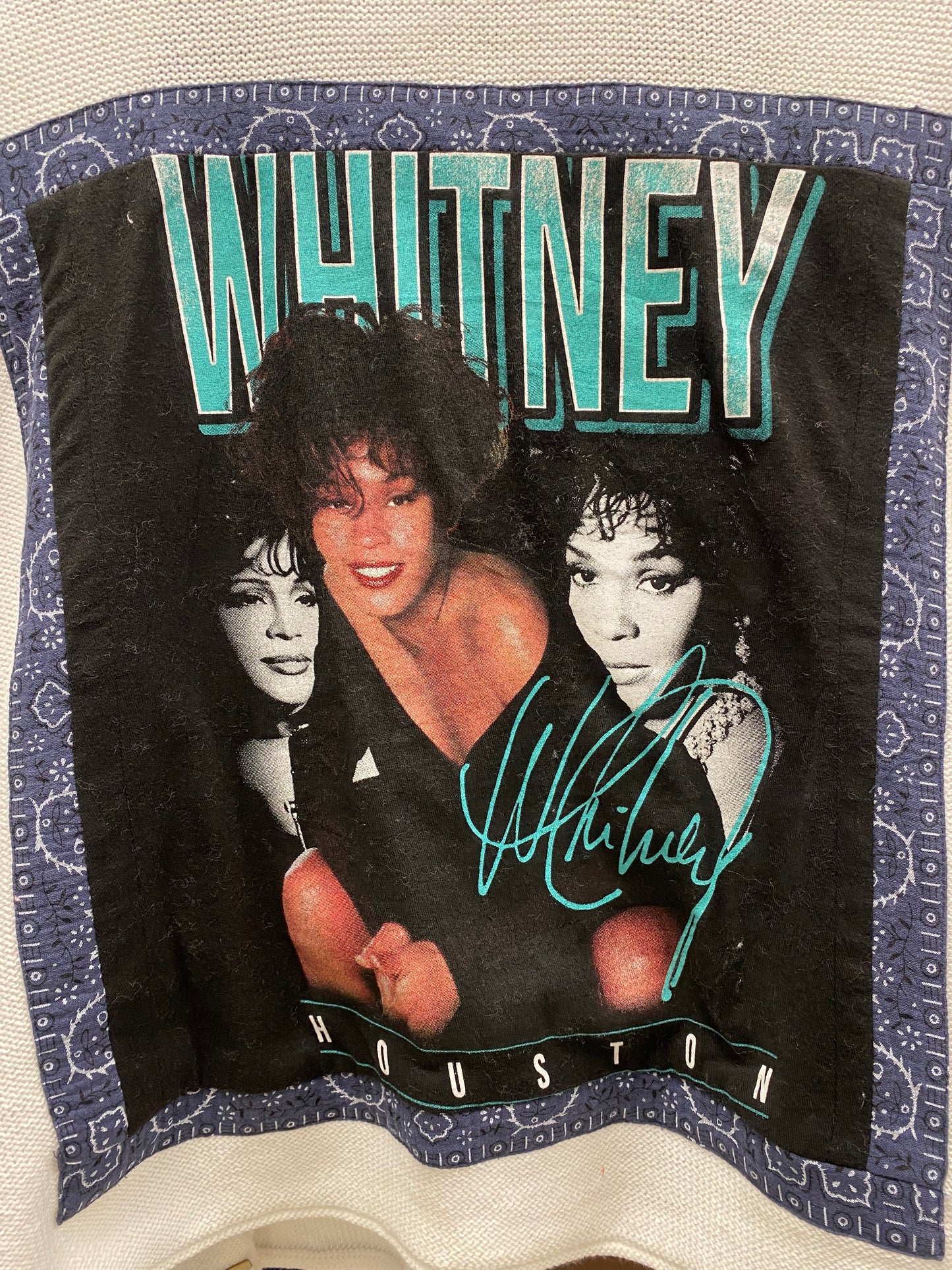 Bandana, Denim & Band Print Mix Media Cardigan. Style SHNP5845