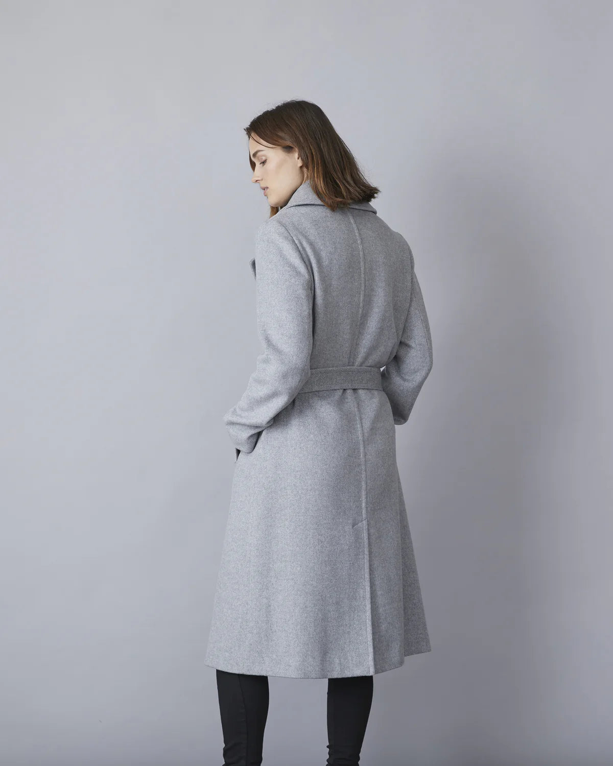 Kylie Notched Collar Wool Blend Coat. Style JUN1615
