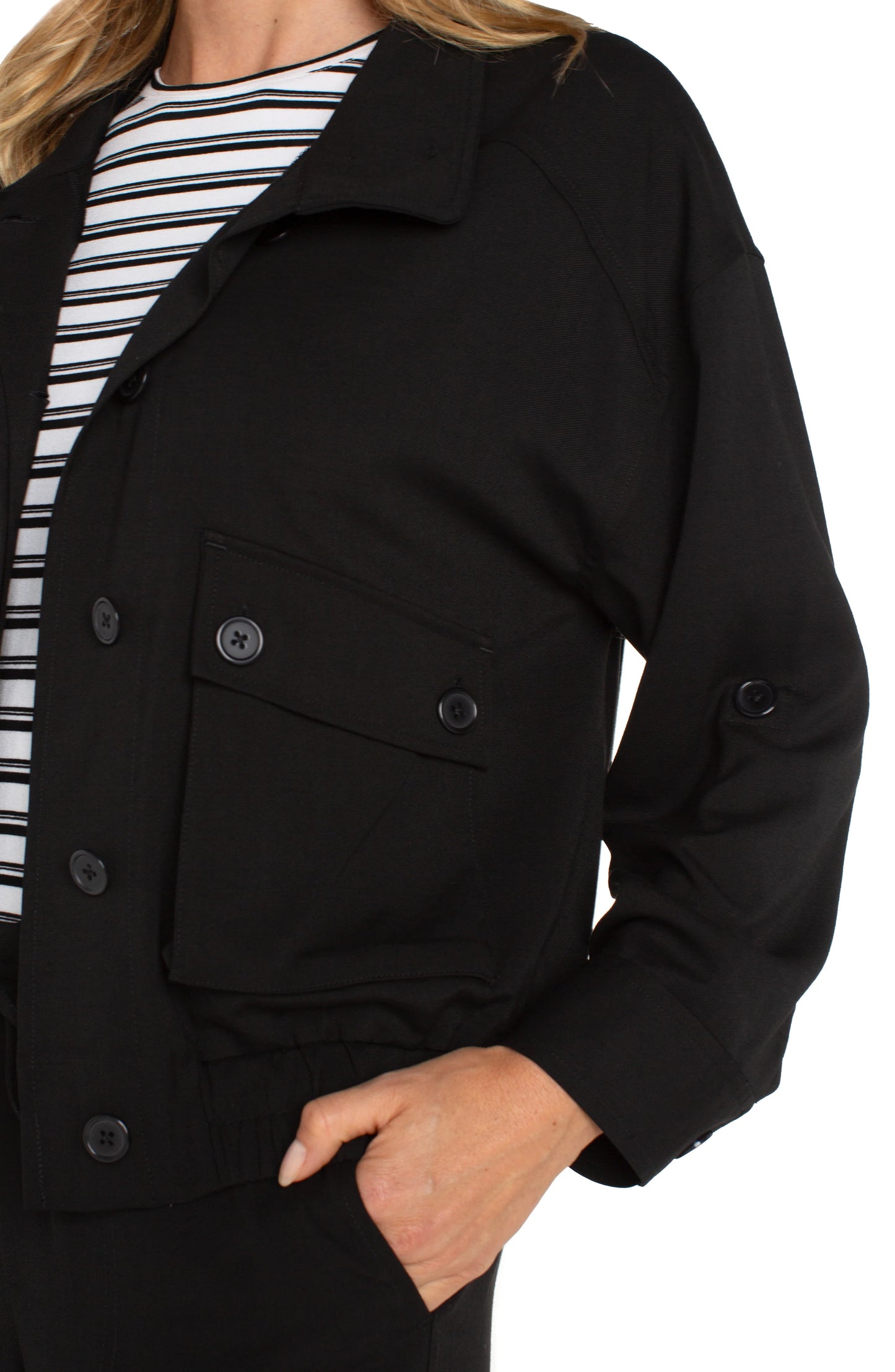 Utility Jacket with Cinched Hem. Style LVLM1154TS39