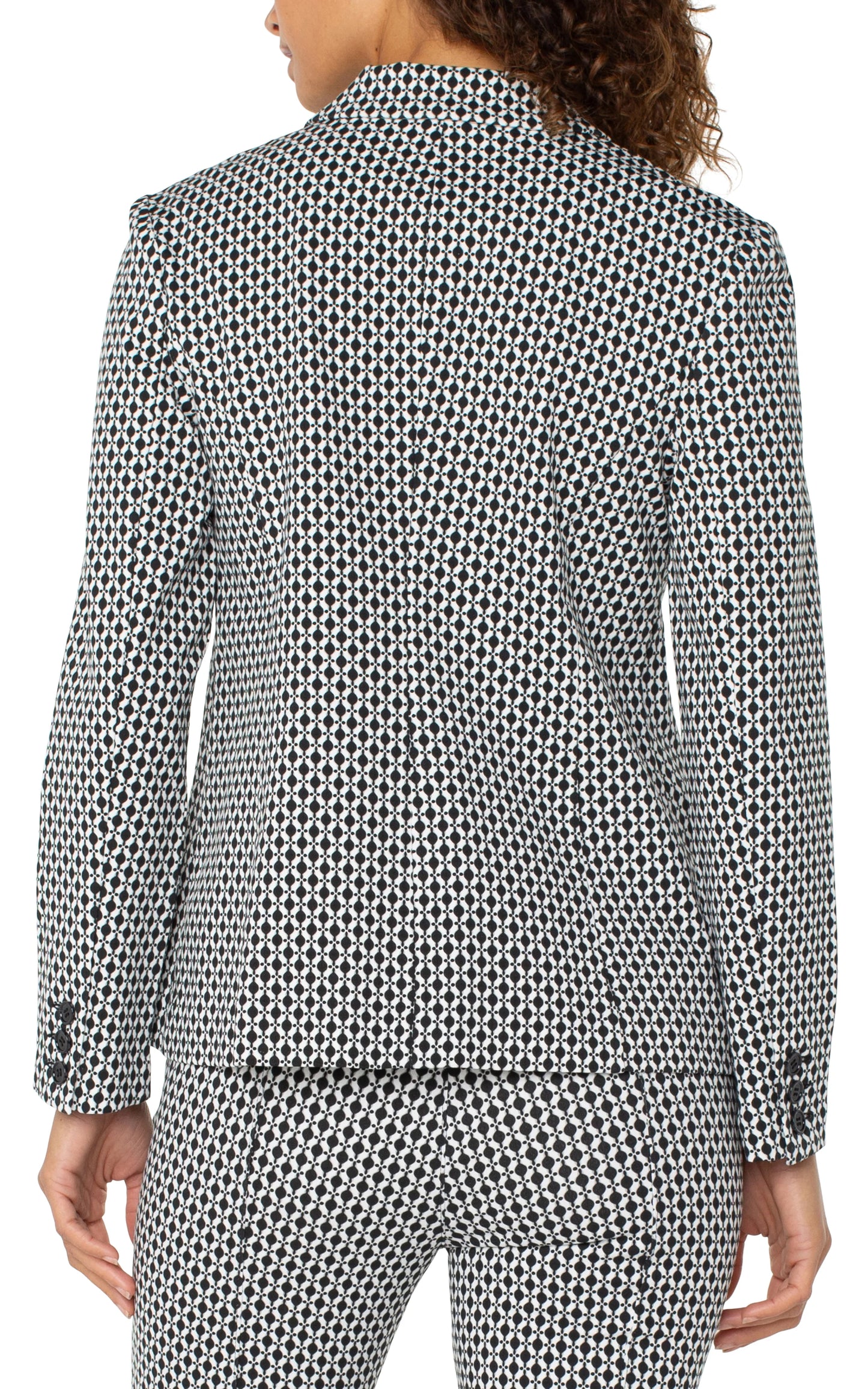 Batik Printed Single Button Blazer. Style LVLM1601M42P96