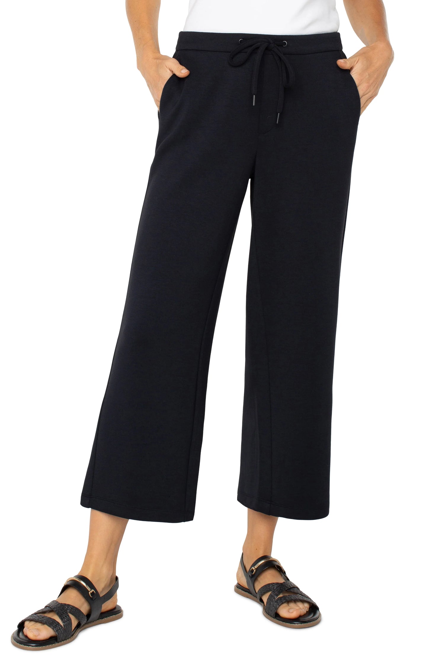 Pull On Wide Leg Cropped Trouser. Style LVLM4583C9