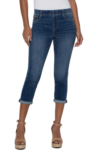 Chloe Pull On Rolled Cuff Cropped Jeans. Style LVLM7065F88