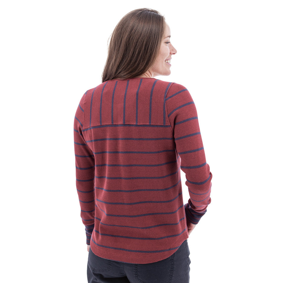 Striped Long Sleeve Henley Top. Style AVM13357XWF5