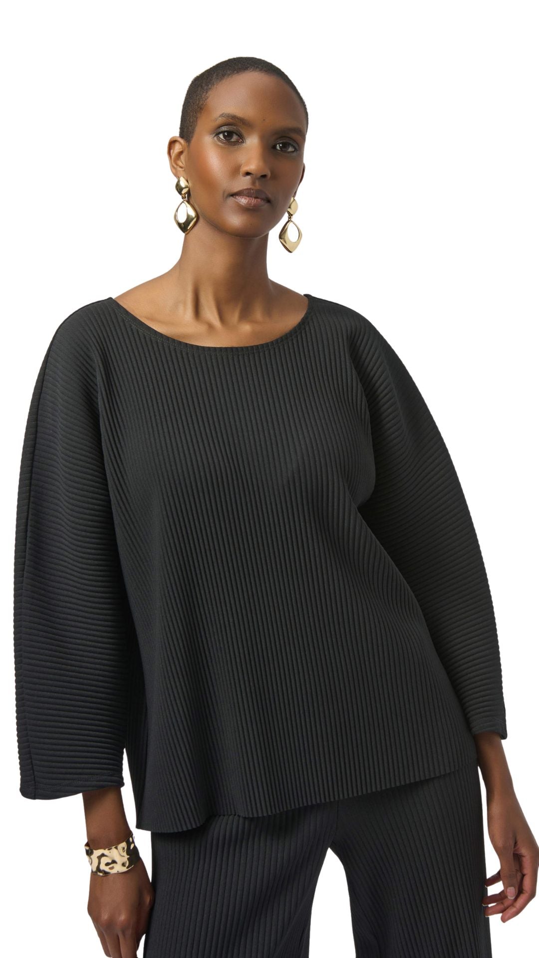 Pleated Scuba Crepe Boxy Top. Style JR254210