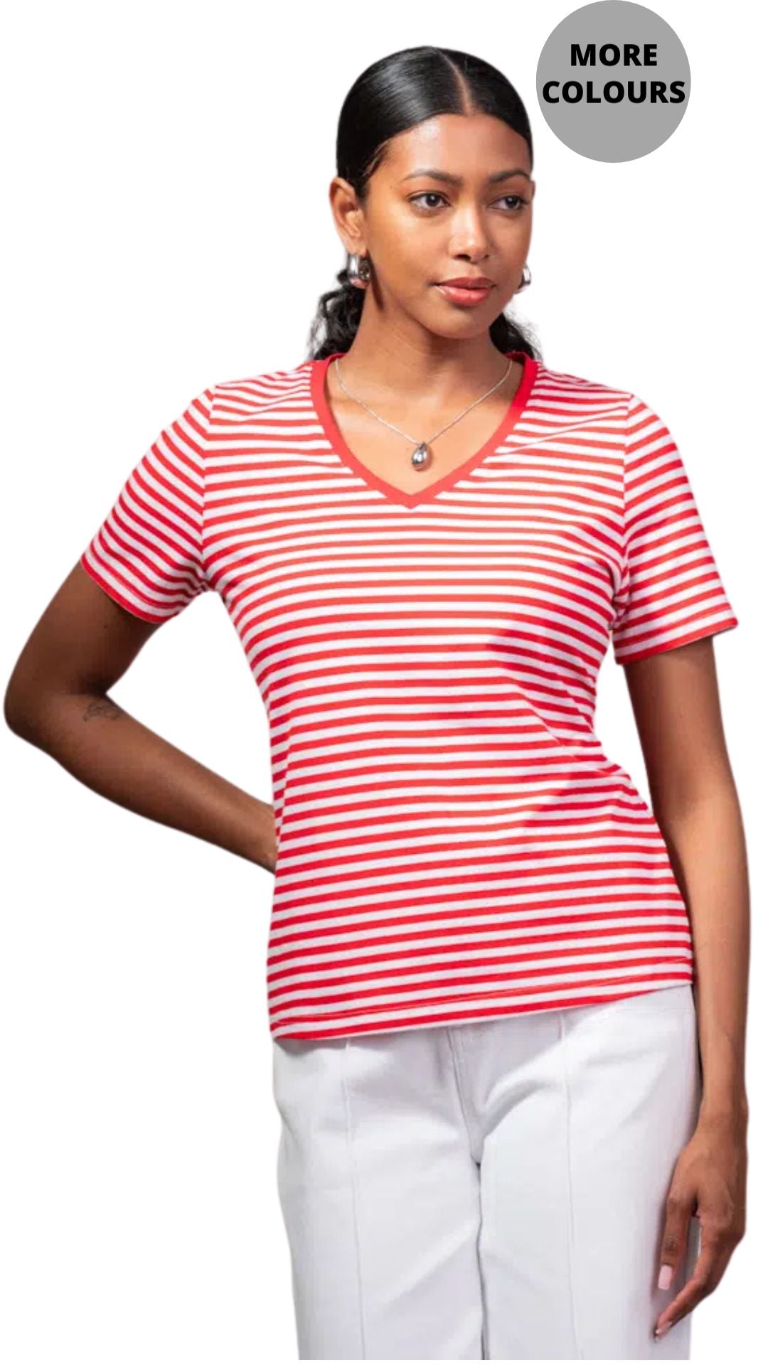 V-Neck Striped T-Shirt. Style ALSA45425