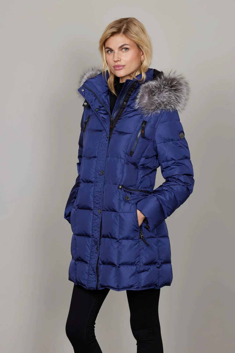 Mary Fox Fur Trim Outerwear. Style JUN2060