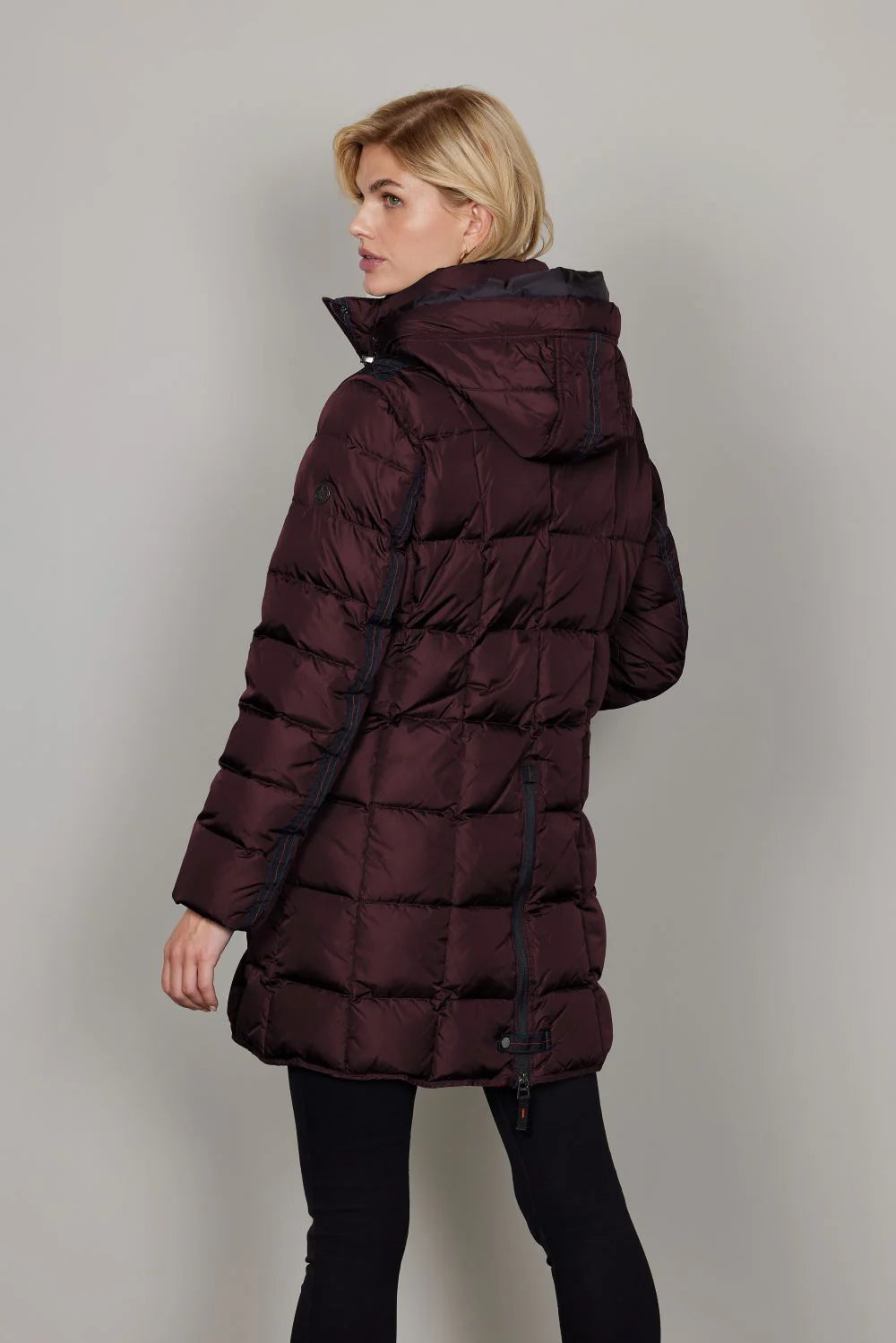 Removable Hood Back Zip Puffer Jacket. Style JUN2160-65