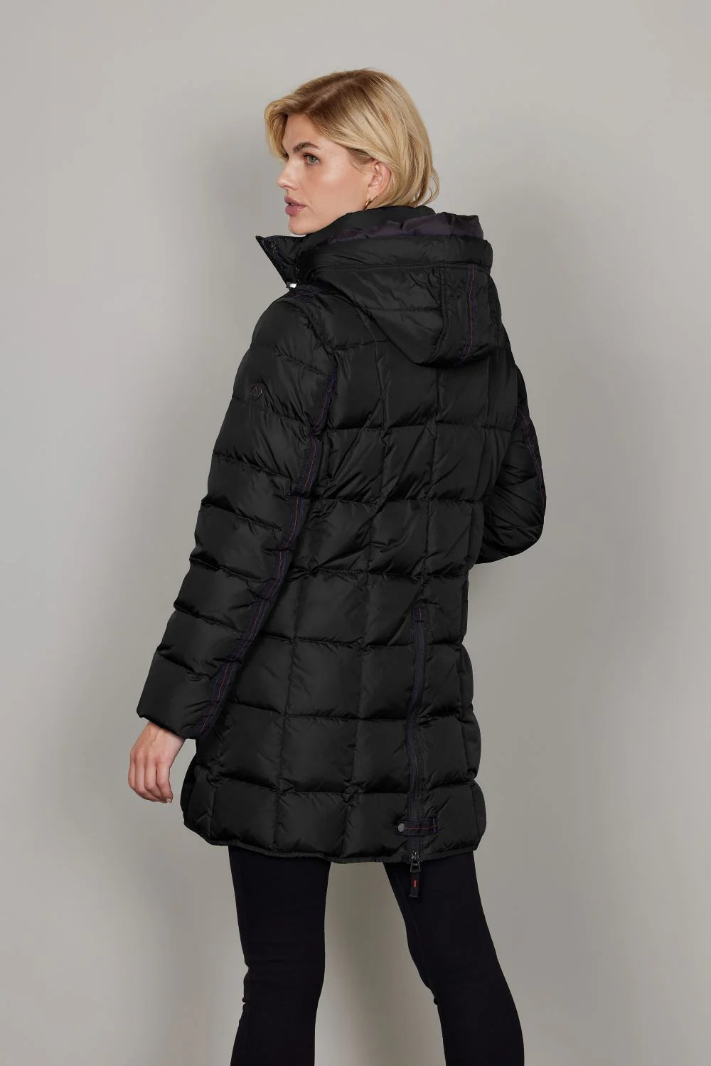 Removable Hood Back Zip Puffer Jacket. Style JUN2160-65