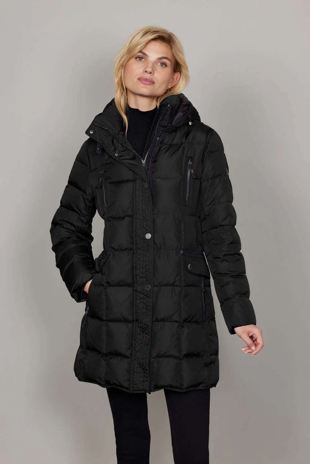 Removable Hood Back Zip Puffer Jacket. Style JUN2160-65