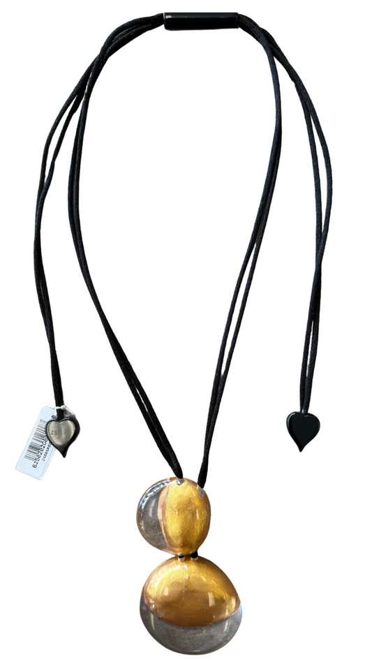 Luxus Collection Gold Resin Bead Necklace. Style 6350202G00PQ00