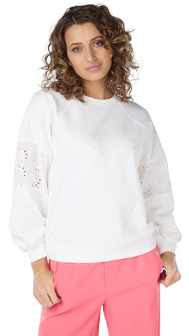 Embroidered Insert Sleeve Top. Style ESQ05016