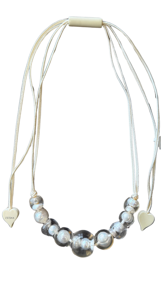 Bubbling Pearl Collection - Vanilla Resin Bead Necklace. Style 7340104P001Q09