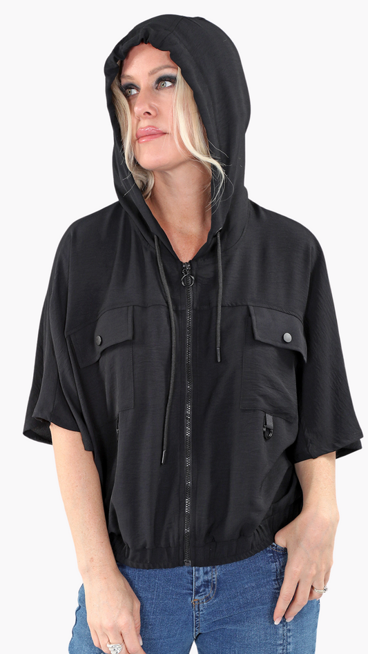 Lightweight Hooded Short Sleeve Jacket. Style MT25S5876