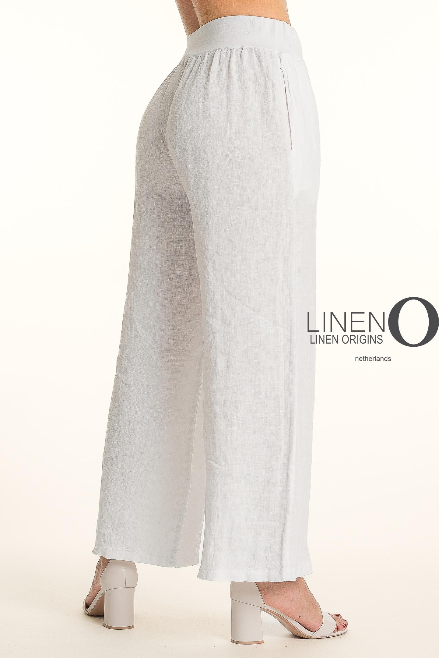Pull-On Soft Waistband Wide Leg Linen Pant. Style LOPT842