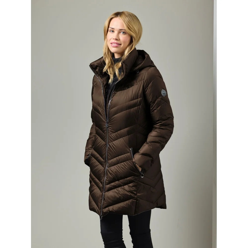 Lightweight Quilted Puffer Zip Front Removable Hood Jacket. Style JUN2441