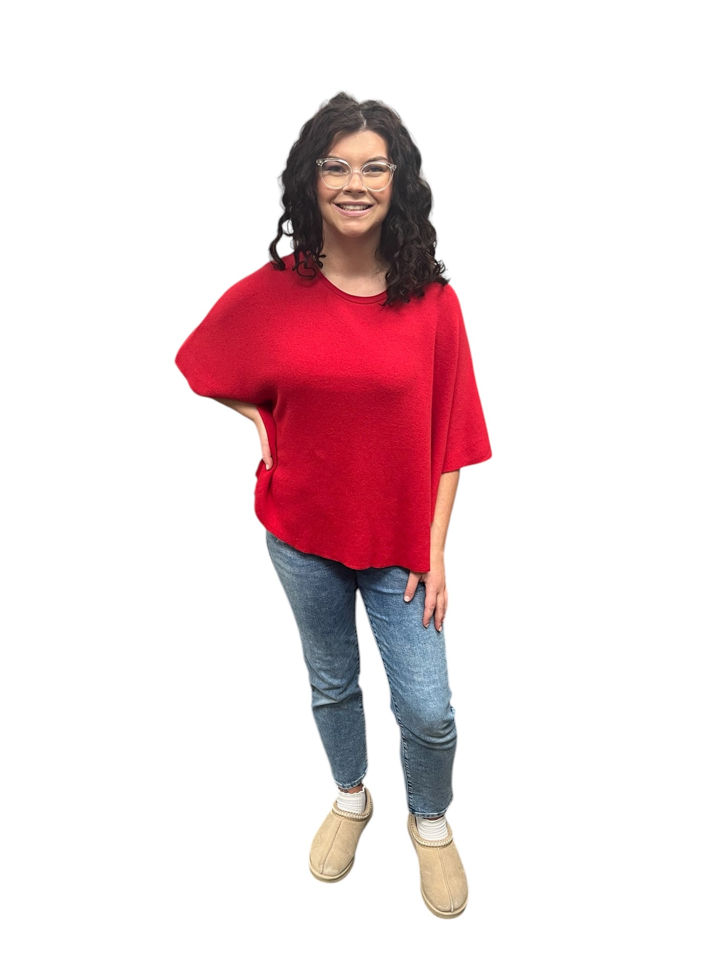 One Size Pointed Hem Knit Capelet. Style PH22277