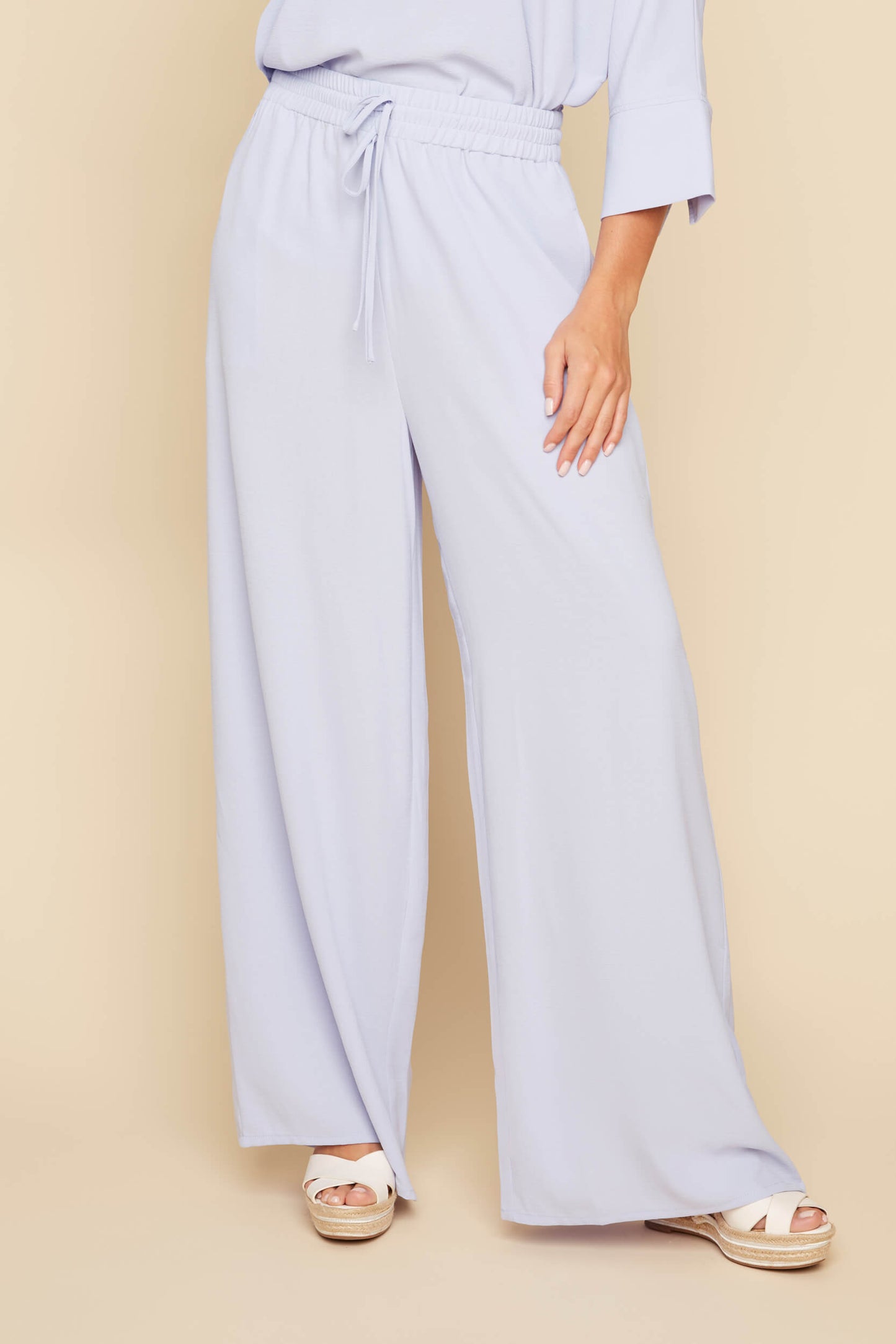 Pull On Crinkled Wide Leg Pant. Style RENR11008-363