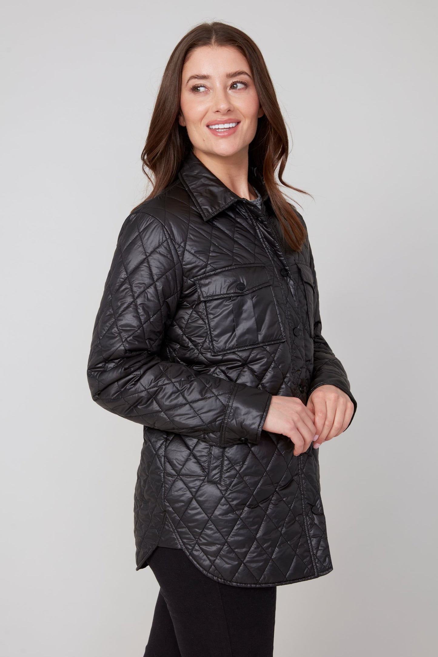 Quilted Long Sleeve Jacket. Style REN3909L-E3034