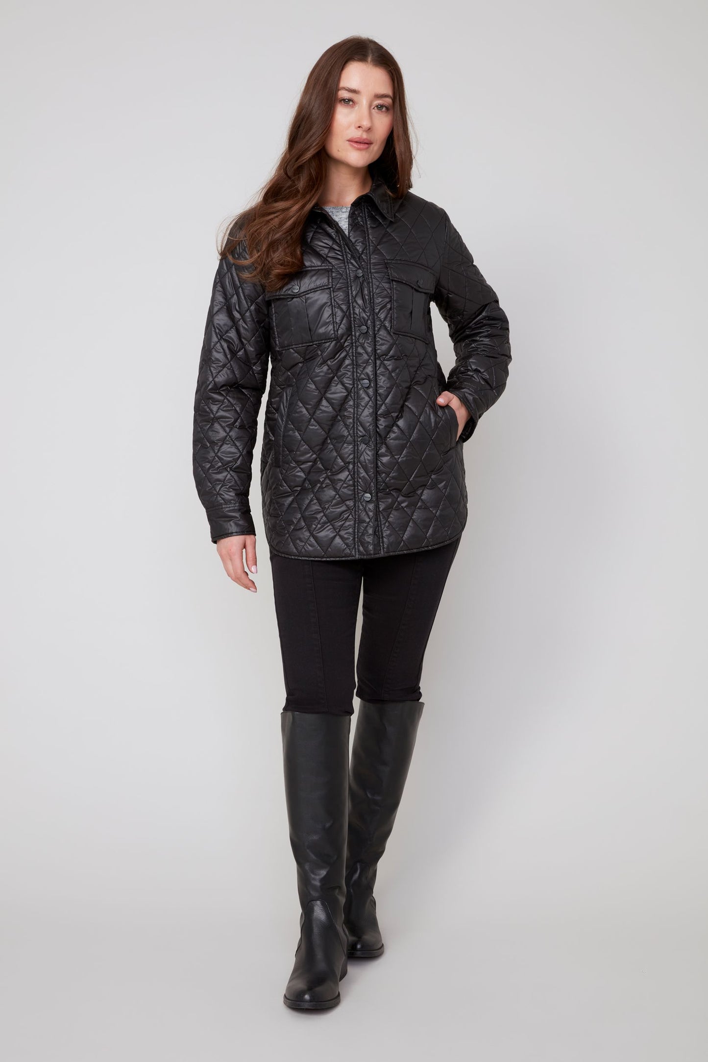 Quilted Long Sleeve Jacket. Style REN3909L-E3034