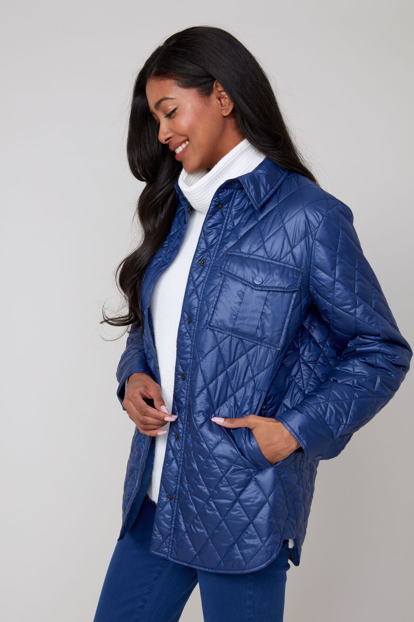 Quilted Long Sleeve Jacket. Style REN3909L-E3034