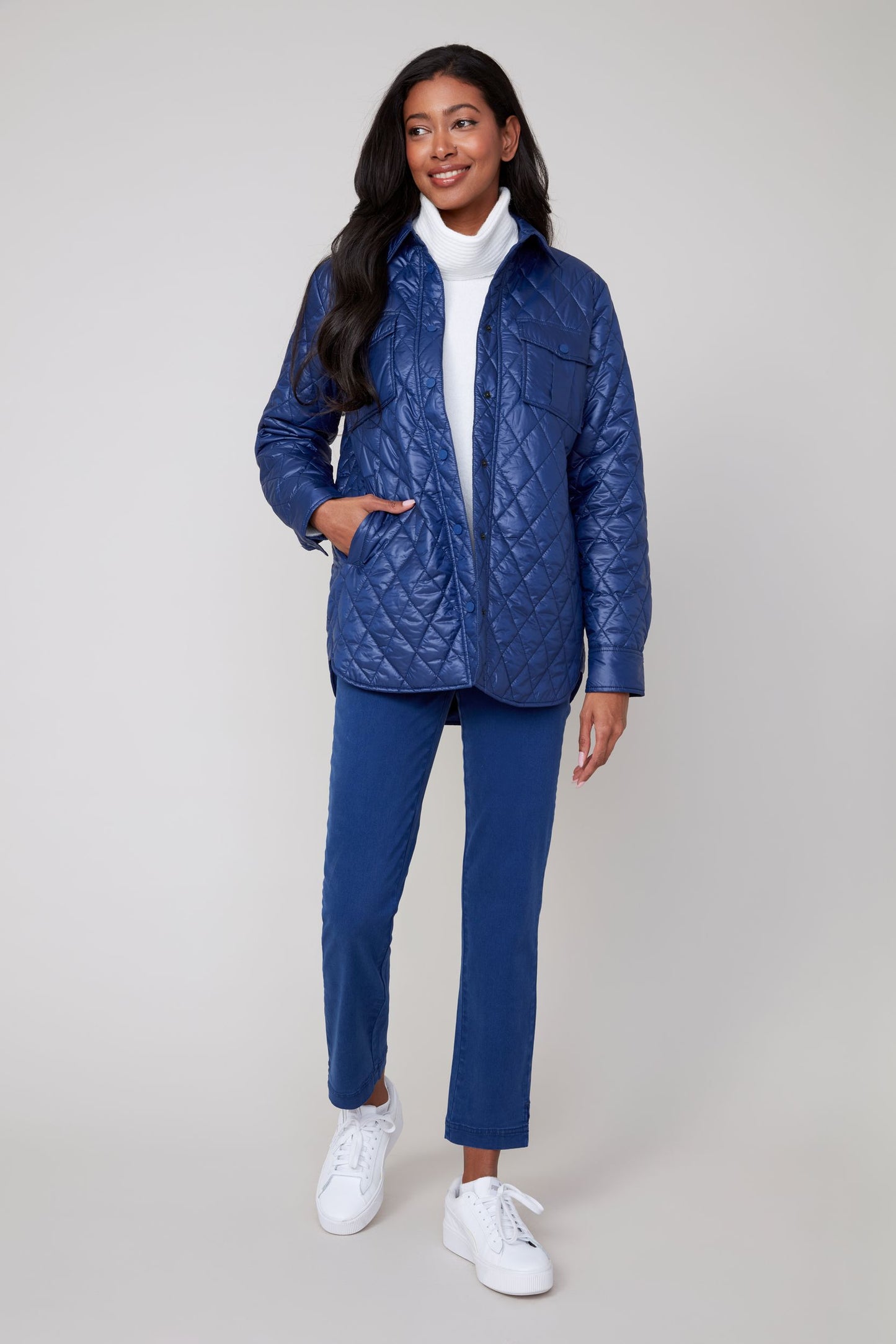 Quilted Long Sleeve Jacket. Style REN3909L-E3034
