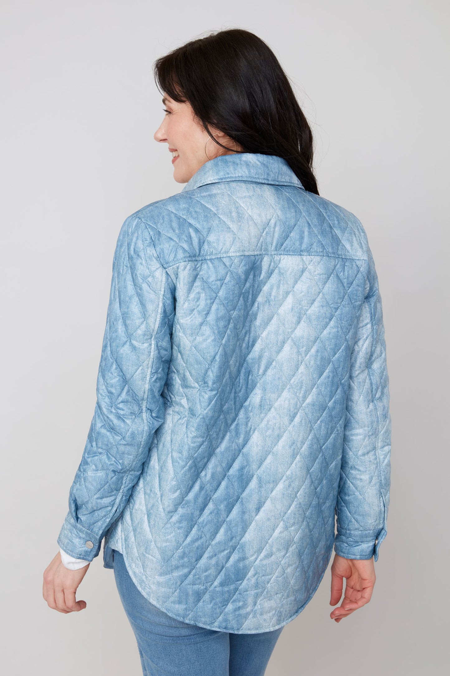 Blue Quilted Long Sleeve Jacket. Style REN3910L-E3036