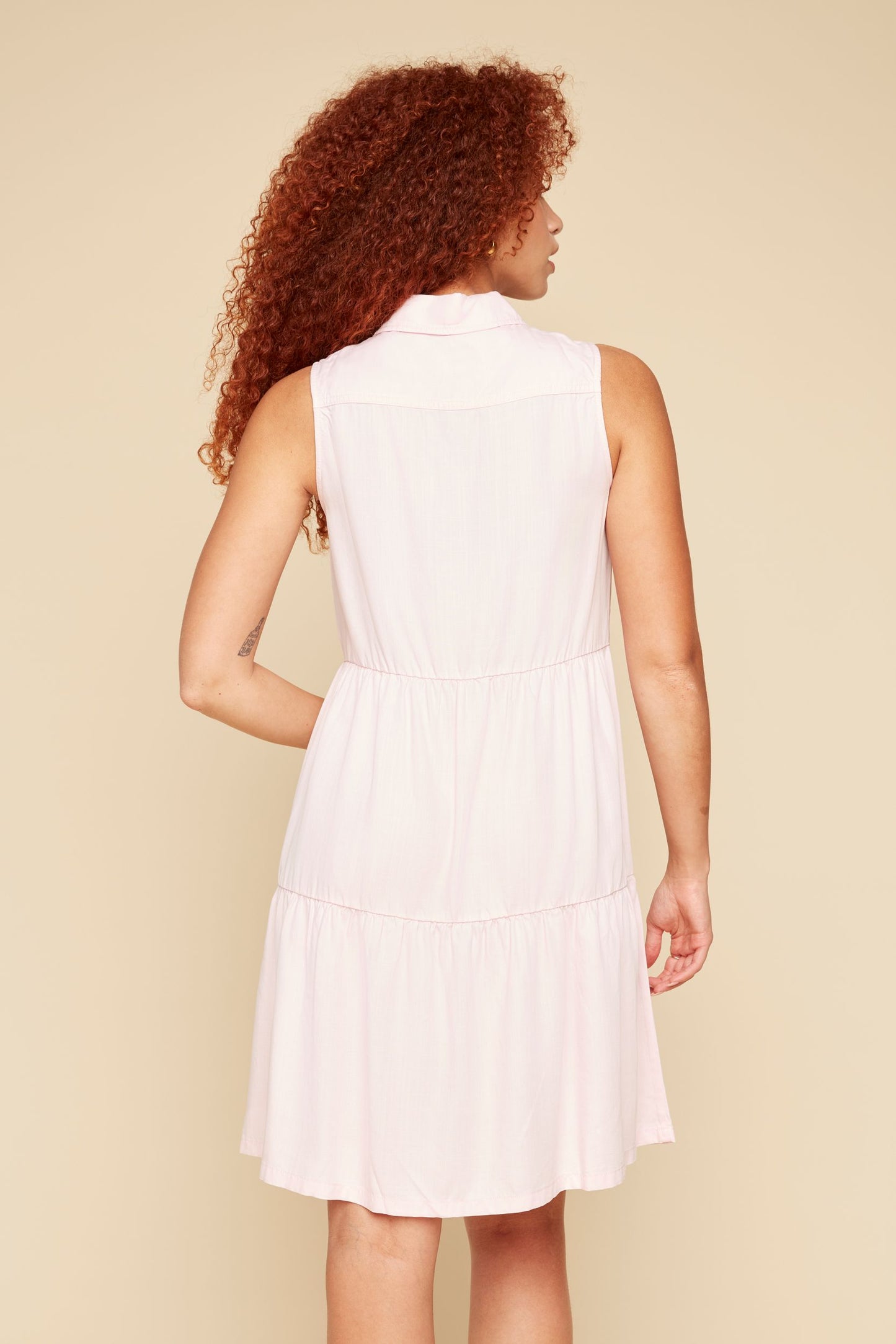 Button Front Sleeveless Dress. Style RENR4334-E2142