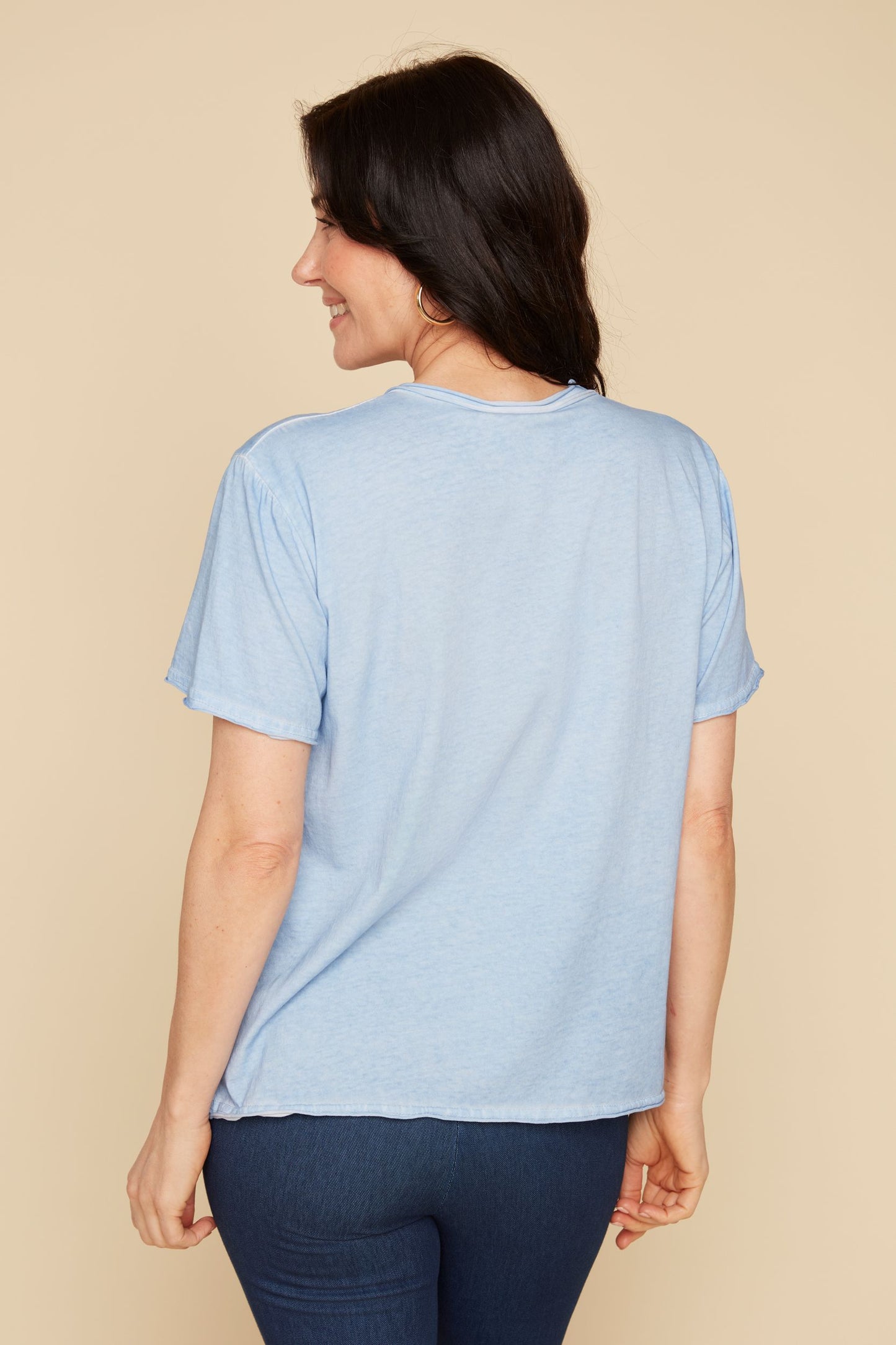 Raw Rolled Edge T-Shirt. Style RENR7791-55K