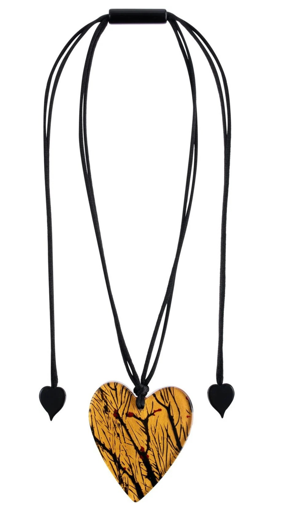 Autumn Heart Collection - Gold & Tree Branch Print Heart Pendant Necklace. Style 8450201TREEQ00