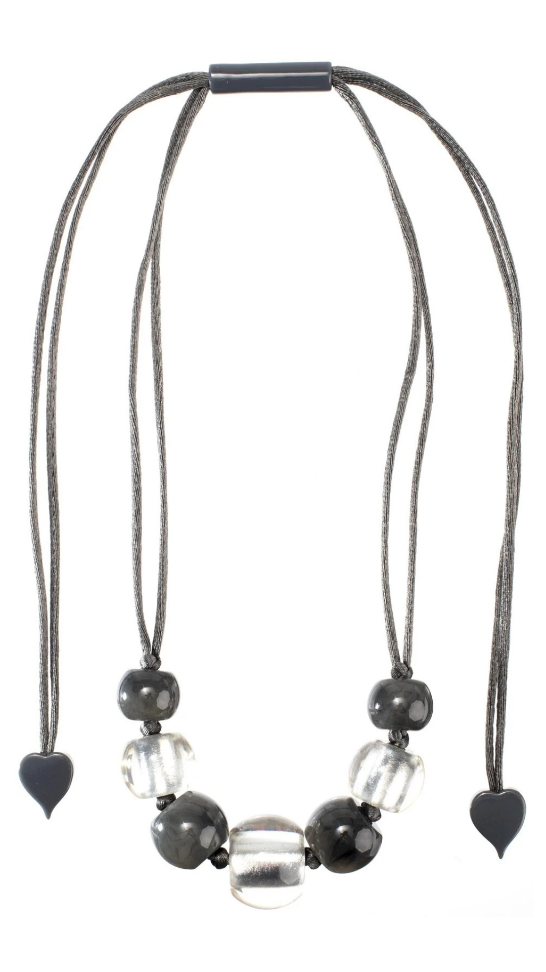 Radiance 7 Bead Collection - Silver & Grey Resin Beads Necklace. Style 8000101SFGRQ07