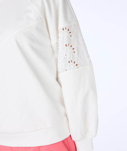 Embroidered Insert Sleeve Top. Style ESQ05016