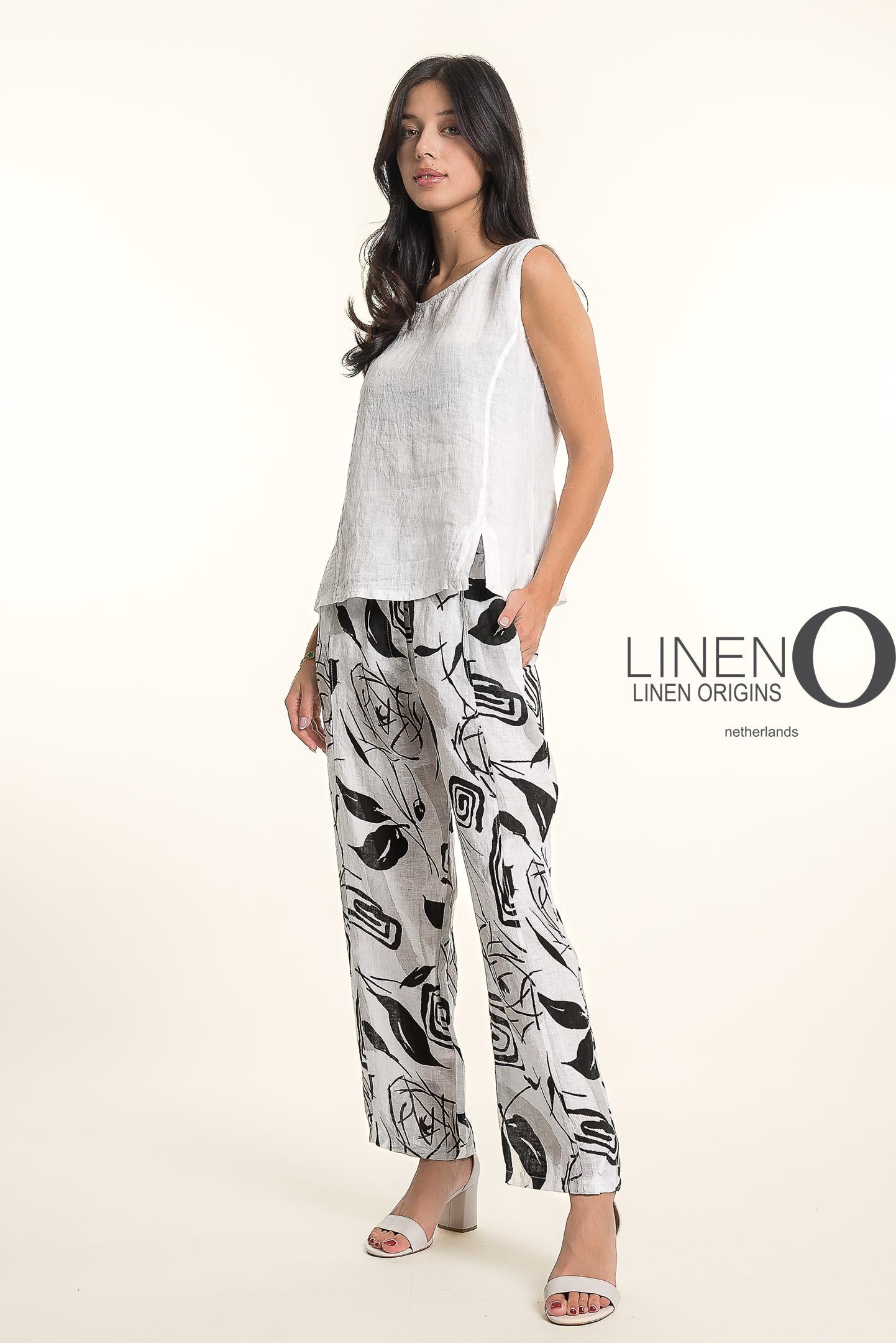 Sleeveless Round Neck Linen Tank. Style LOTP1683
