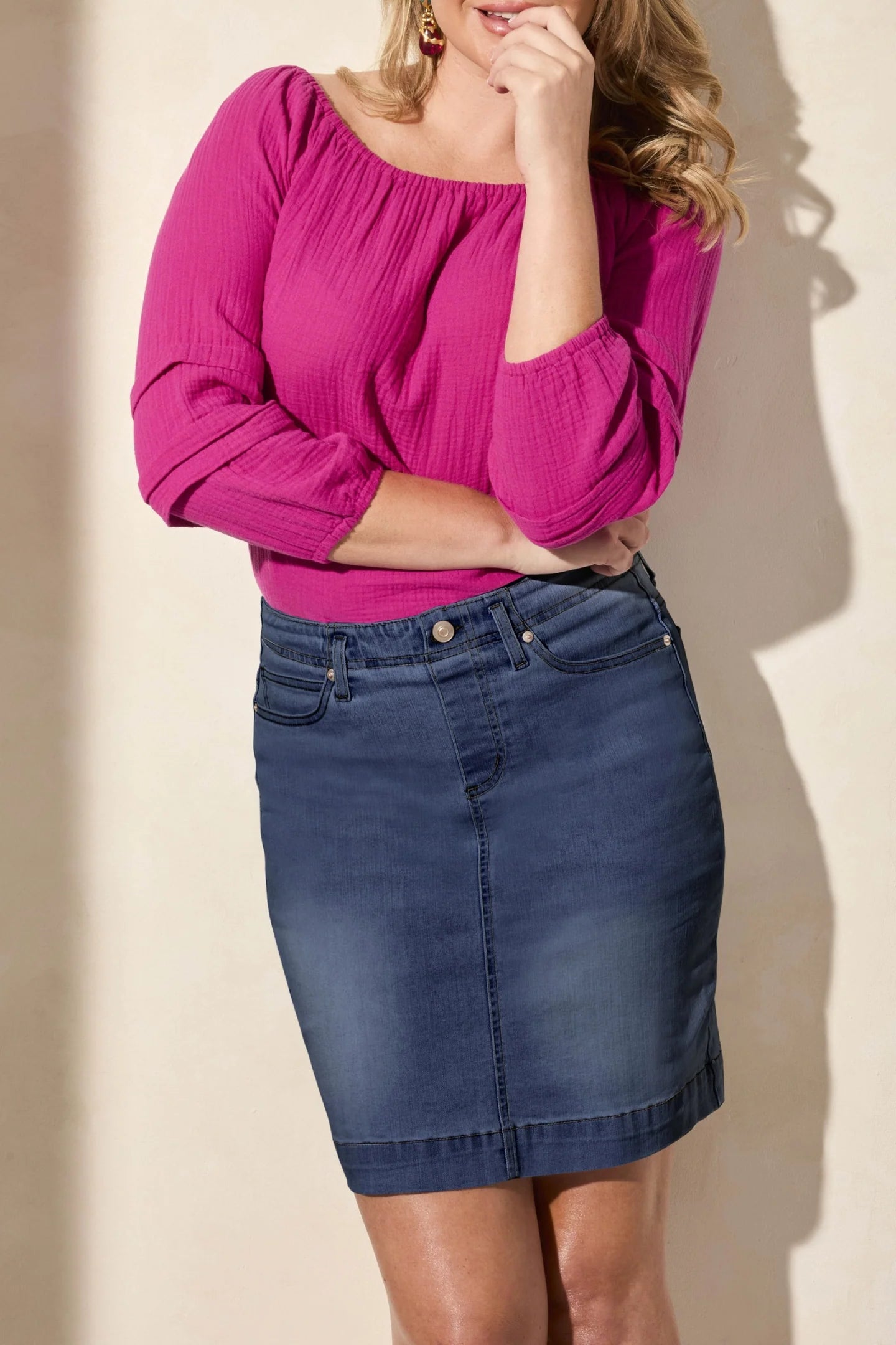 Pull-On Denim Skort. Style TR5366O-2020W