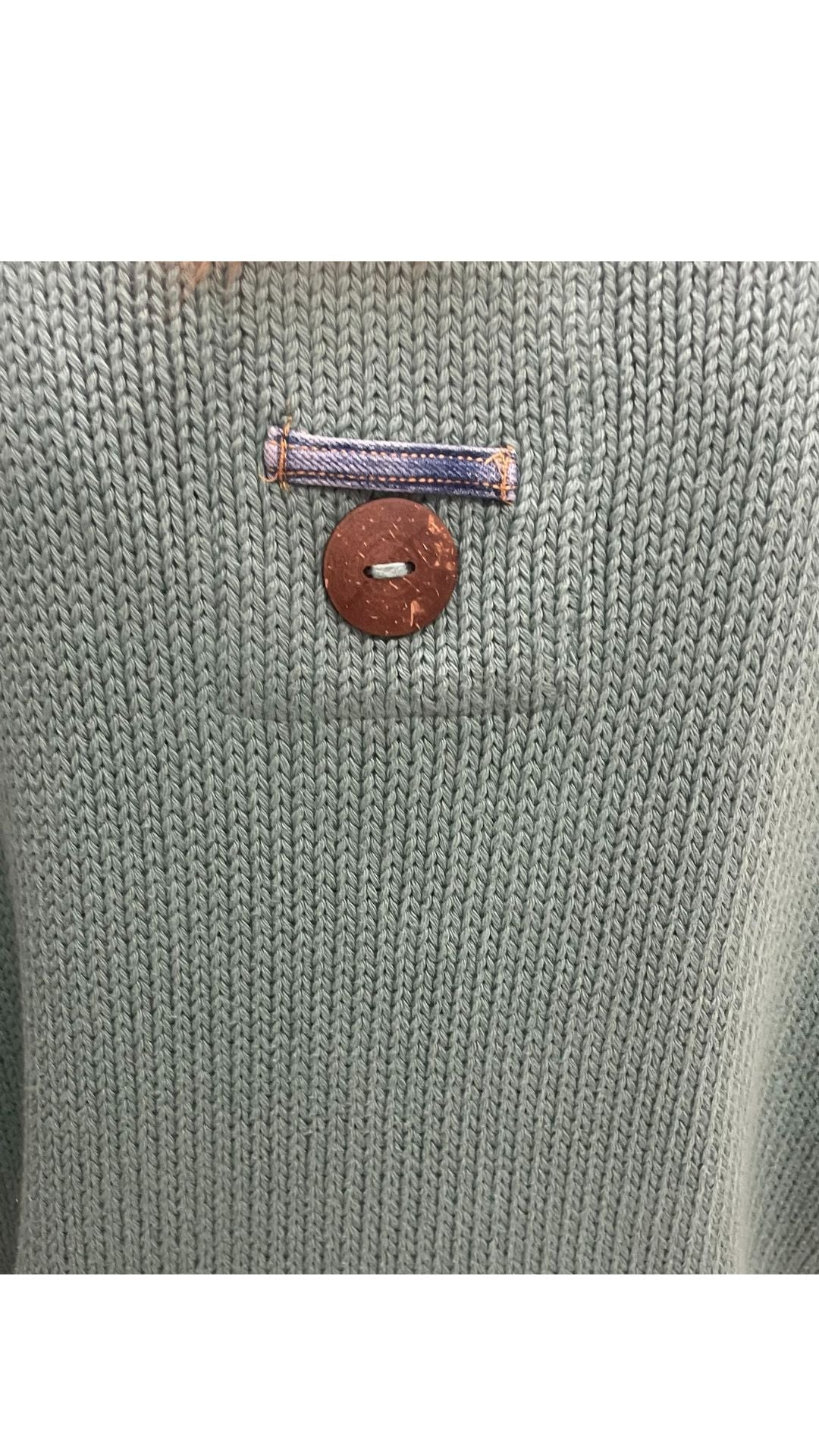 Wood Button Detail Anniston Pull-Over. Style SHNP5604