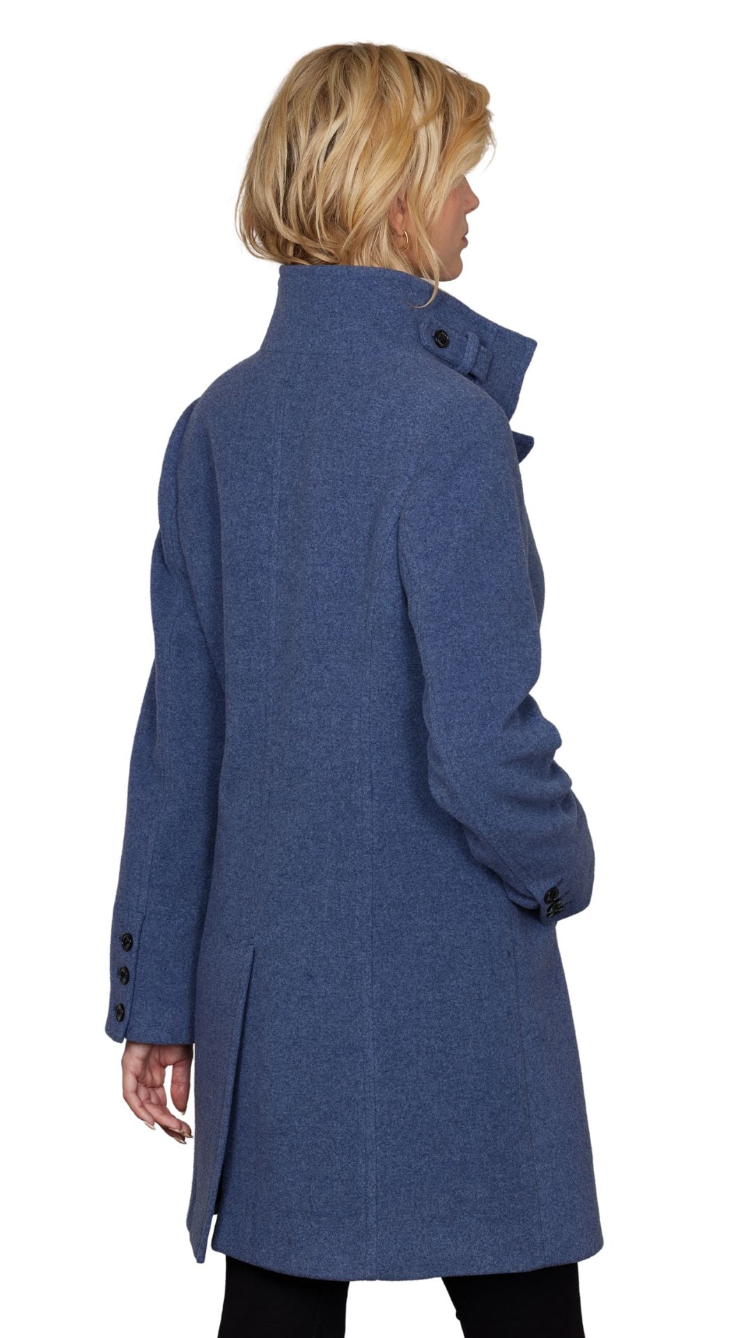 Button Front Long Felt Pea Coat. Style JUN2016-15