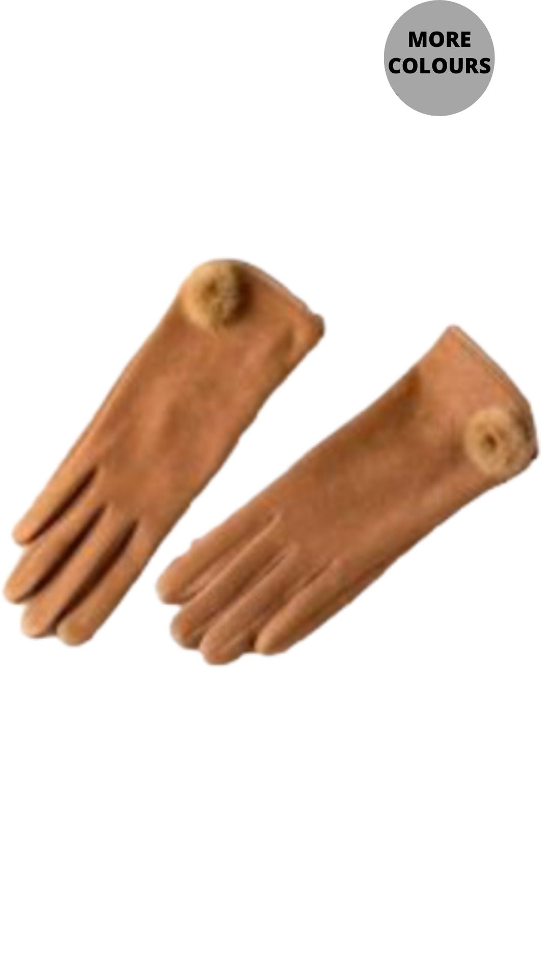 PomPom Stretch Faux Suede Gloves. Style ELWMILA32