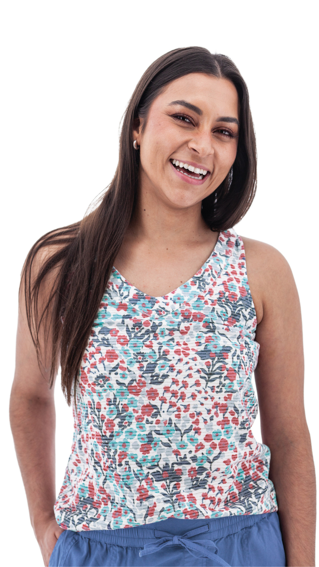 Charlie Burnout Print Tank Top. Style AVM17391YR