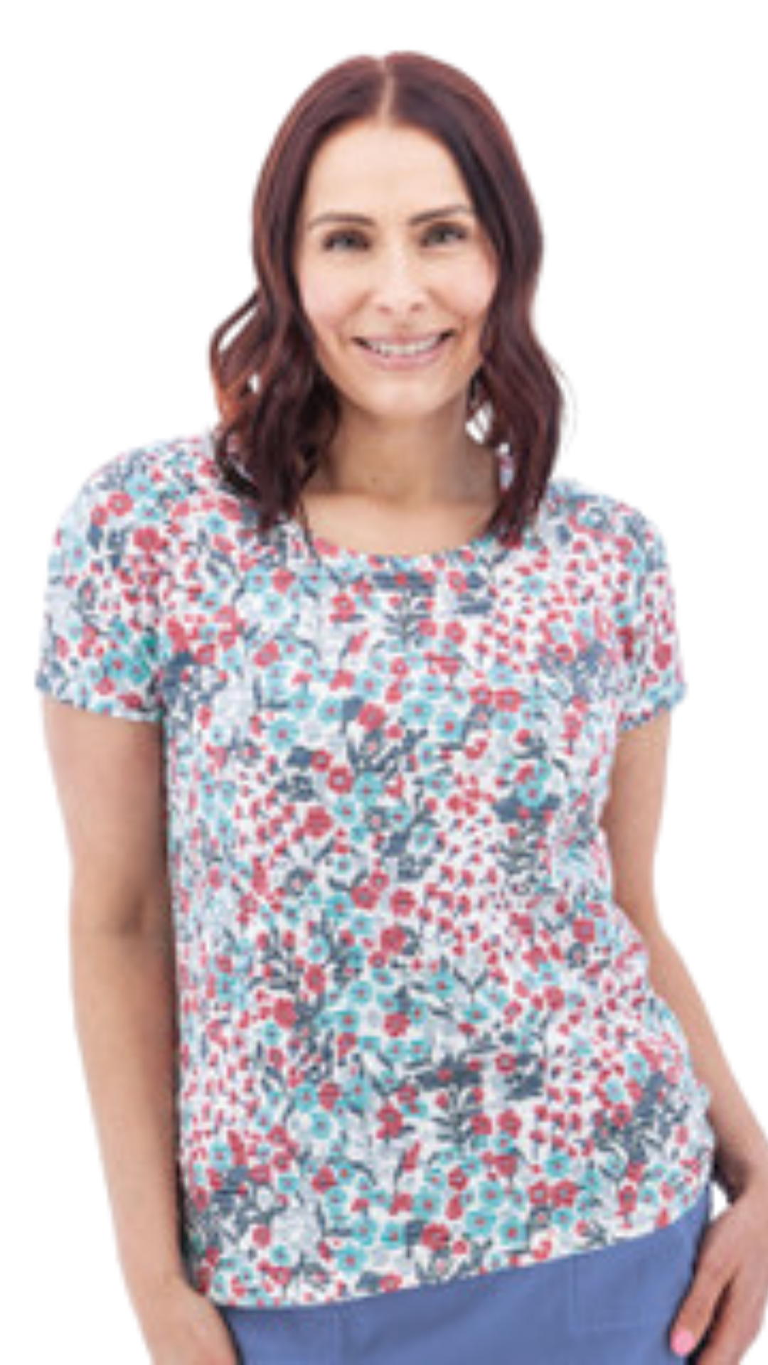 Charlie Floral Burnout Tee. Style AVM14591YR