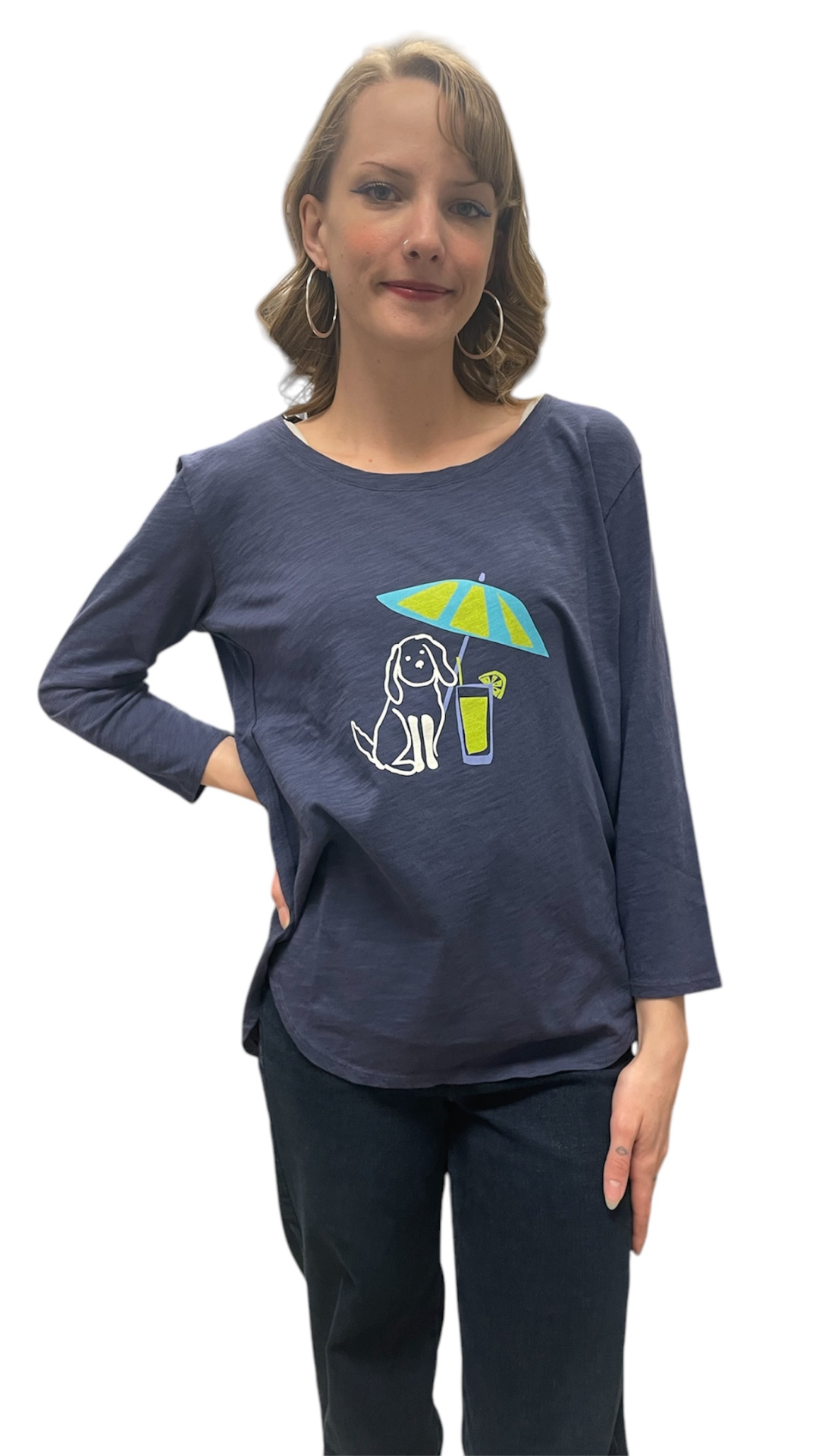 Destination Daiquiri Doggie Print Top. Style ESCE41704