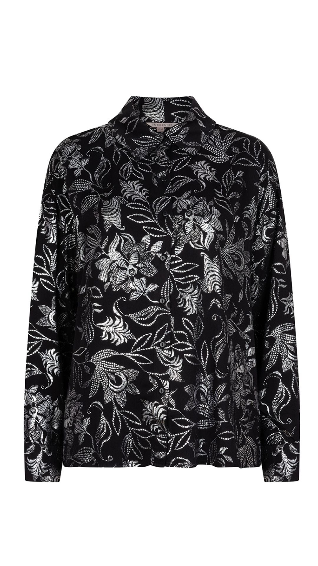 Metallic Floral Button Up Blouse. Style ESQW2510721