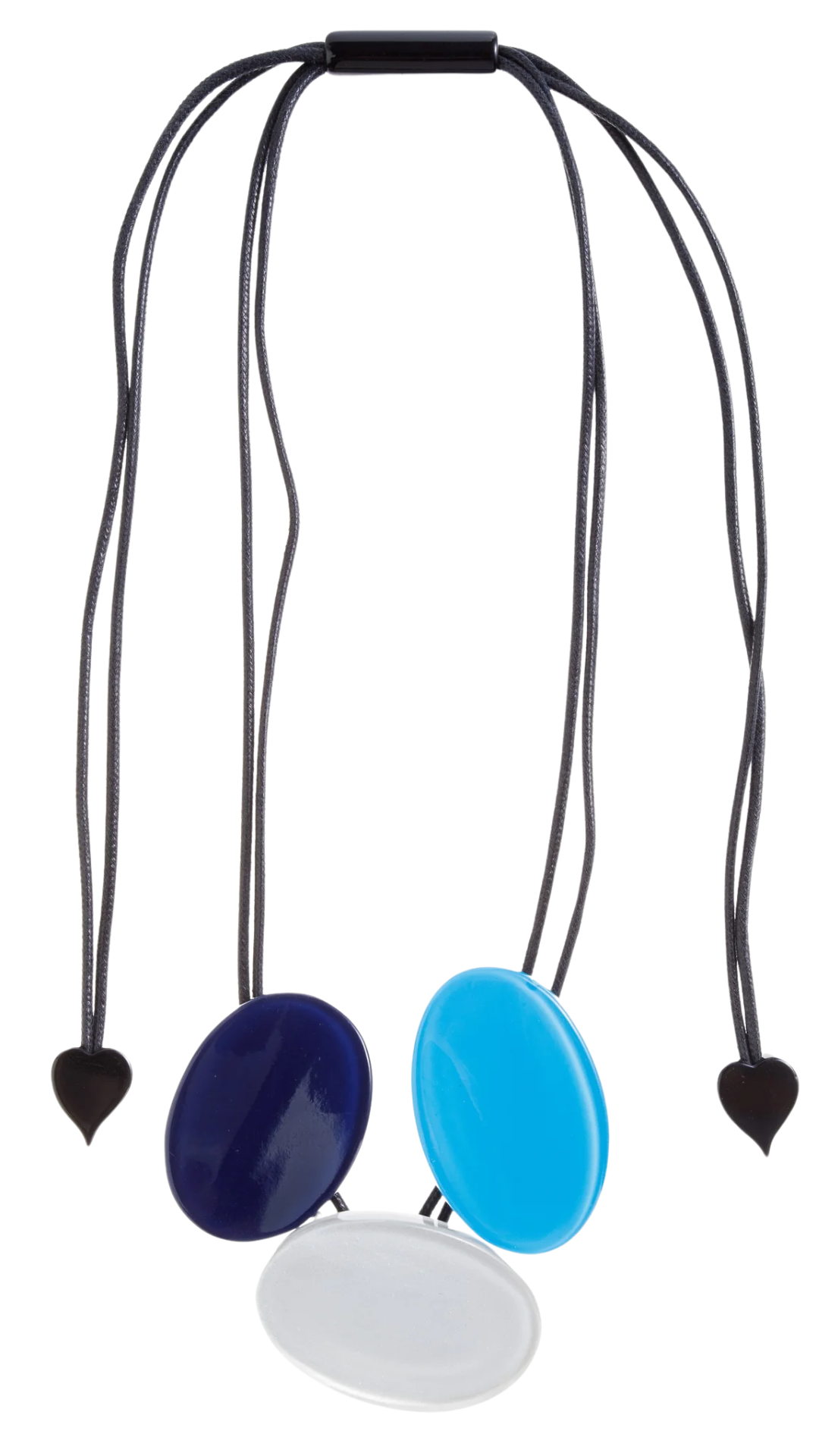 Passion Collection - Horizontal Navy/Light Blue/Silver Bead Necklace. Style 9430102PAS3Q03