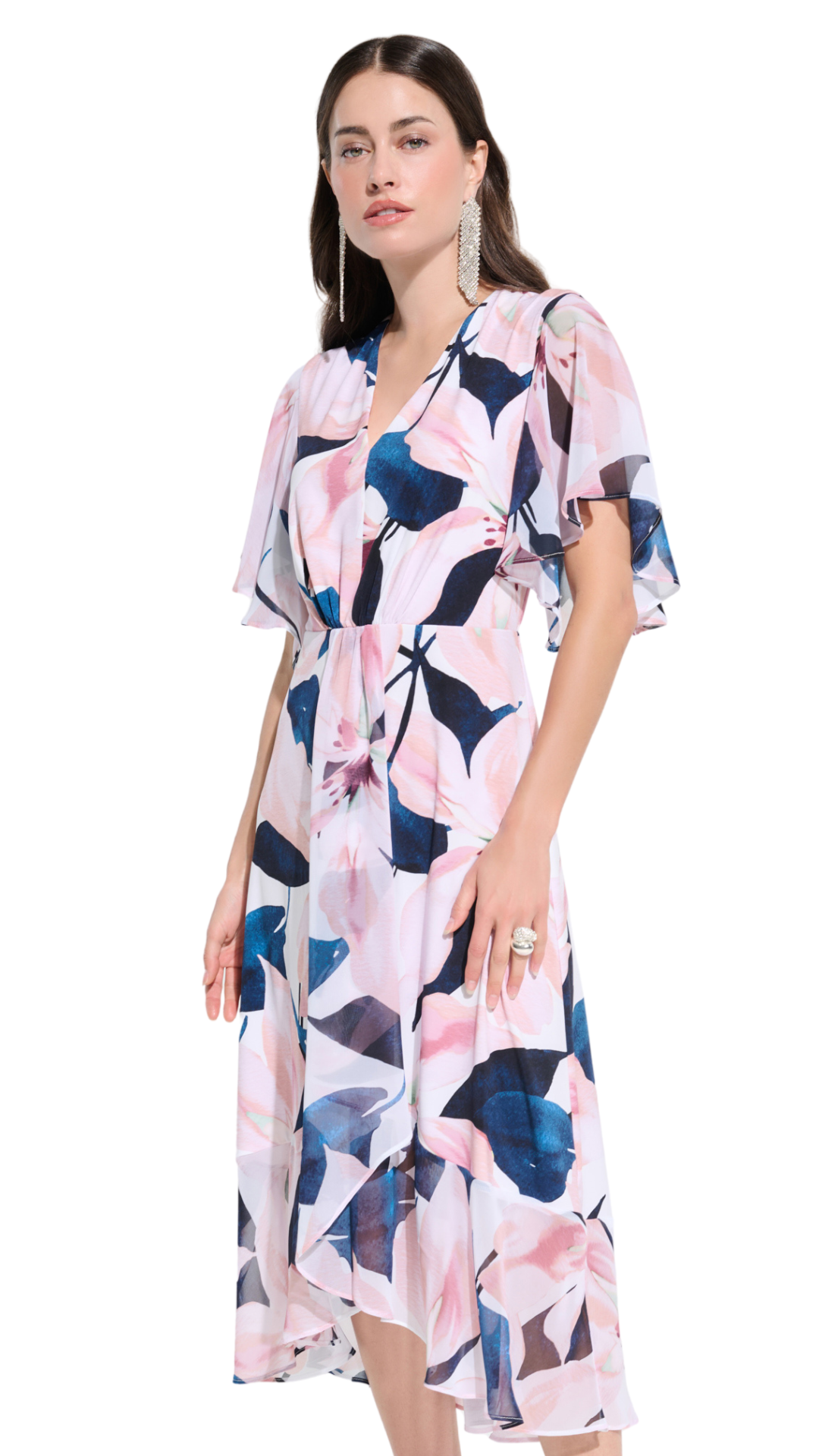 Signature Silky Knit And Chiffon Floral Print Fit And Flare Dress. Sty –  PackersFashion